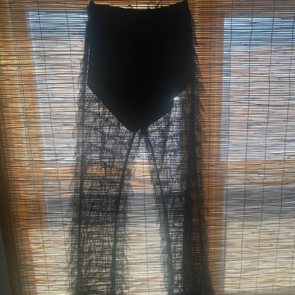 Black mesh akira ruffle pants - Picture 1 of 2